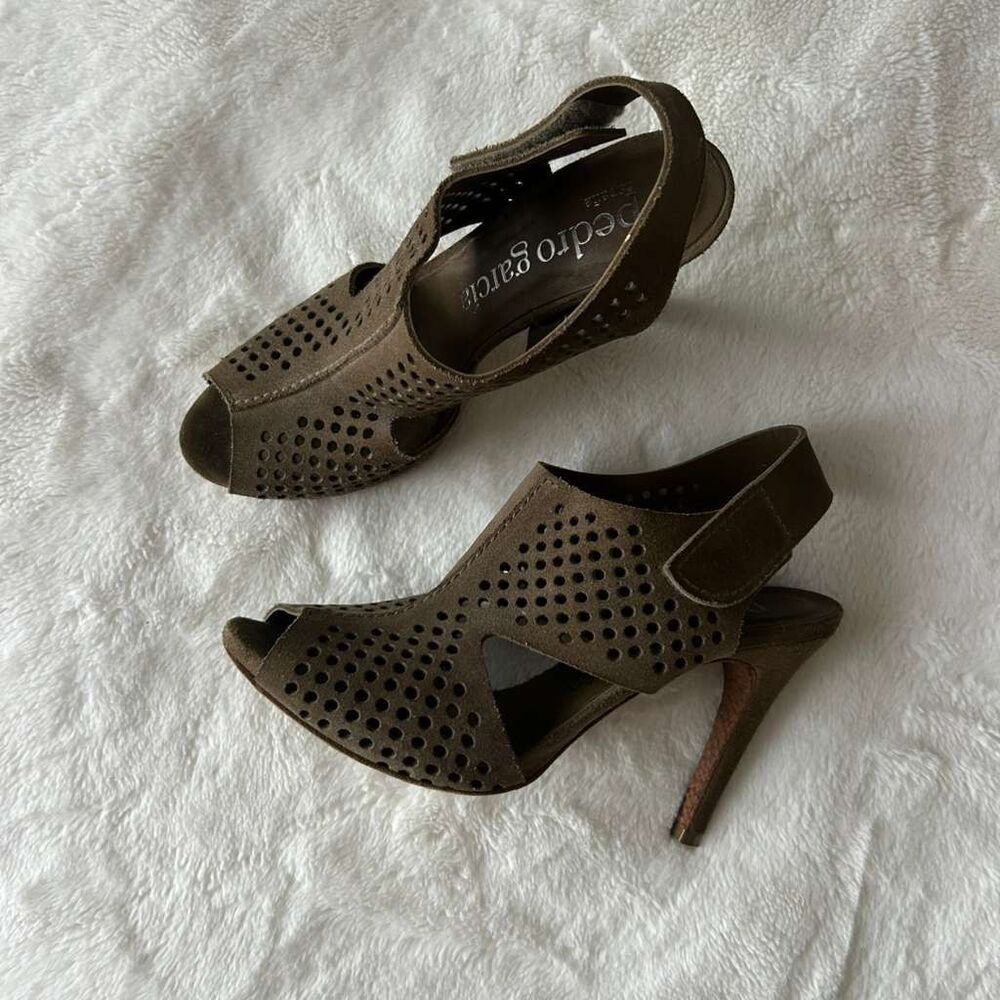 Pedro Garcia Yinon brown castoro double sided Suede heel sandals sz US 8/39 - Picture 5 of 7